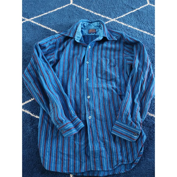 Pendleton Men's Striped 100% Wool Long Sleeve Button UP M - Picture 1 of 7